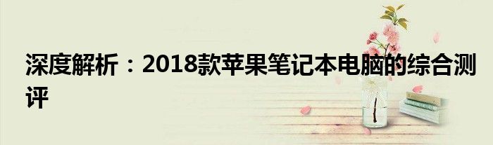 深度解析：2018款苹果笔记本电脑的综合测评