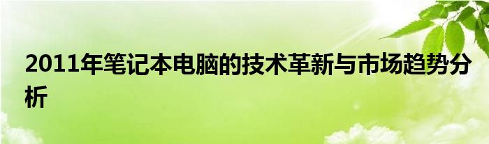 2011年笔记本电脑的技术革新与市场趋势分析