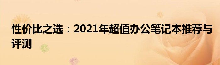 性价比之选：2021年超值办公笔记本推荐与评测