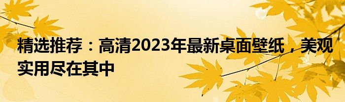 精选推荐：高清2023年最新桌面壁纸，美观实用尽在其中