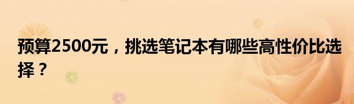 预算2500元，挑选笔记本有哪些高性价比选择？