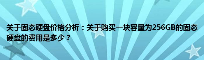 关于固态硬盘价格分析：关于购买一块容量为256GB的固态硬盘的费用是多少？