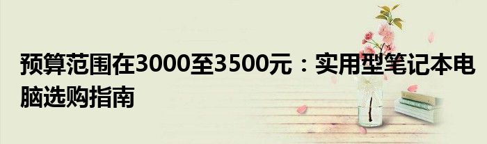 预算范围在3000至3500元：实用型笔记本电脑选购指南