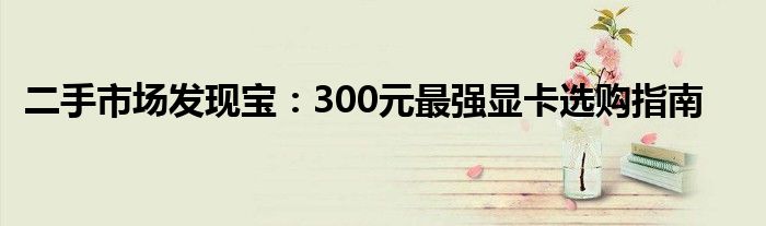 二手市场发现宝：300元最强显卡选购指南