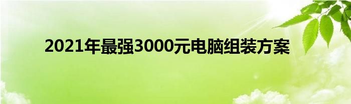 2021年最强3000元电脑组装方案