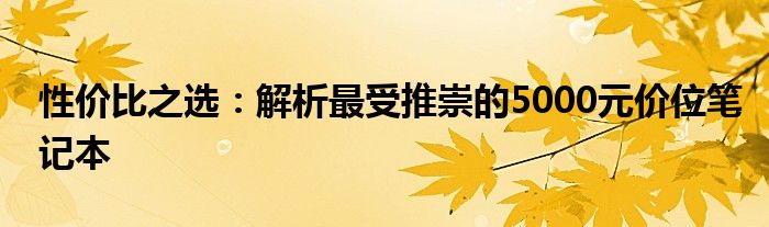 性价比之选：解析最受推崇的5000元价位笔记本