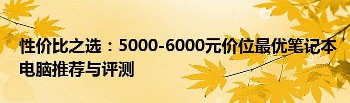 性价比之选：5000-6000元价位最优笔记本电脑推荐与评测