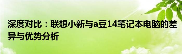 深度对比：联想小新与a豆14笔记本电脑的差异与优势分析