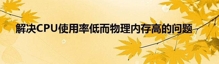 解决CPU使用率低而物理内存高的问题