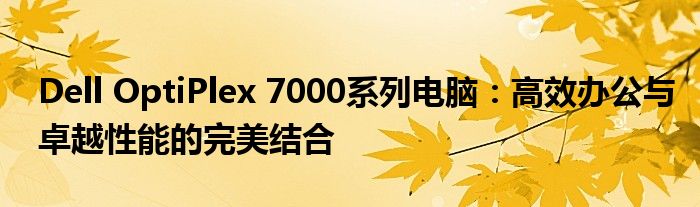 Dell OptiPlex 7000系列电脑：高效办公与卓越性能的完美结合