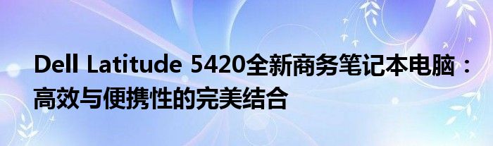 Dell Latitude 5420全新商务笔记本电脑：高效与便携性的完美结合