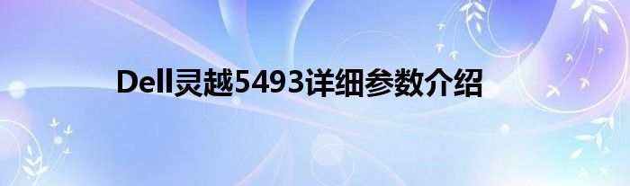 Dell灵越5493详细参数介绍