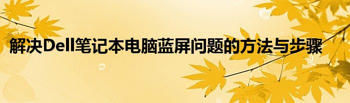 解决Dell笔记本电脑蓝屏问题的方法与步骤