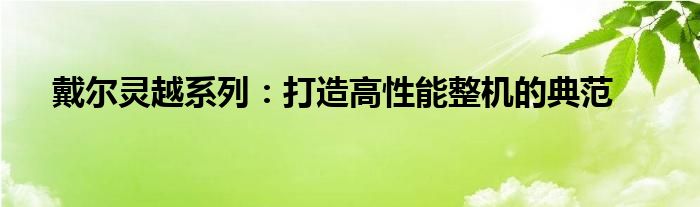 戴尔灵越系列：打造高性能整机的典范