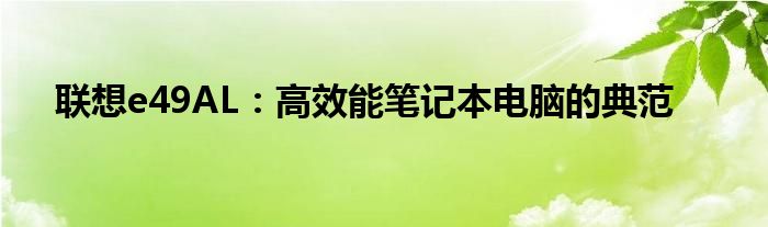 联想e49AL：高效能笔记本电脑的典范