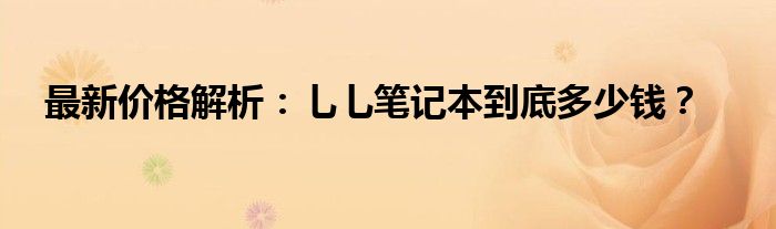 最新价格解析：乚乚笔记本到底多少钱？