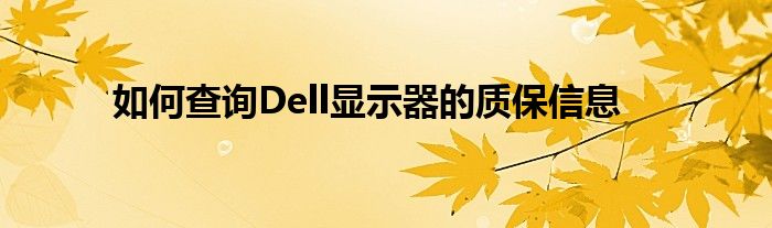 如何查询Dell显示器的质保信息