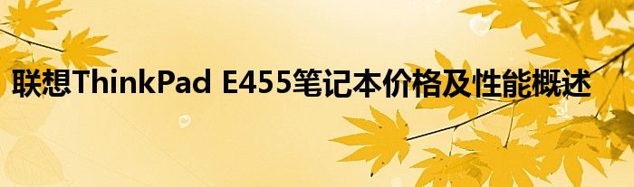 联想ThinkPad E455笔记本价格及性能概述