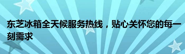 东芝冰箱全天候服务热线，贴心关怀您的每一刻需求