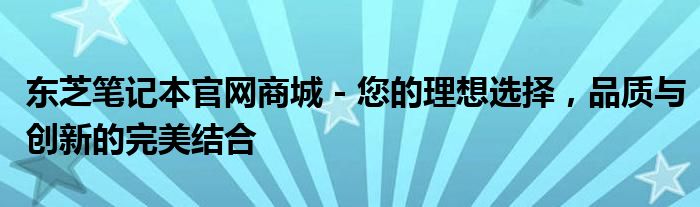 东芝笔记本官网商城 - 您的理想选择，品质与创新的完美结合