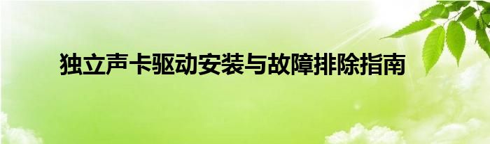 独立声卡驱动安装与故障排除指南