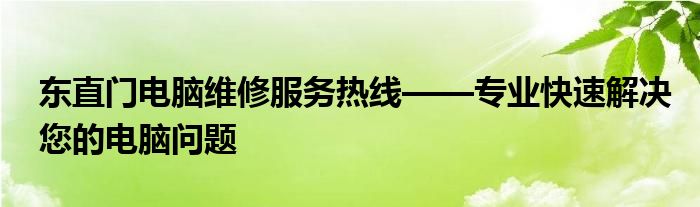 东直门电脑维修服务热线——专业快速解决您的电脑问题