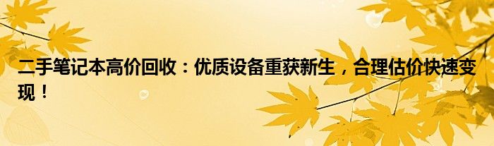 二手笔记本高价回收：优质设备重获新生，合理估价快速变现！