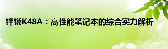 锋锐K48A：高性能笔记本的综合实力解析