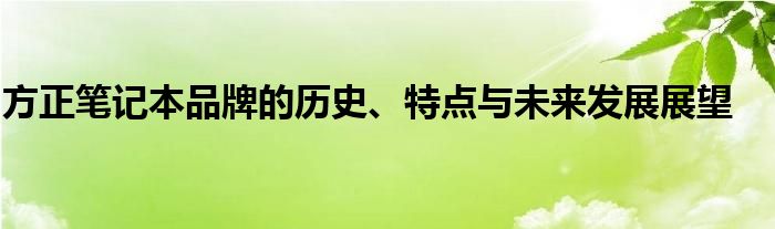 方正笔记本品牌的历史、特点与未来发展展望