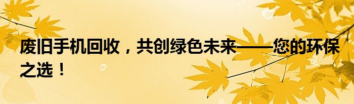 废旧手机回收，共创绿色未来——您的环保之选！