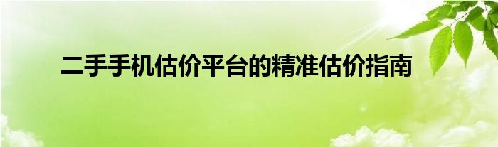 二手手机估价平台的精准估价指南