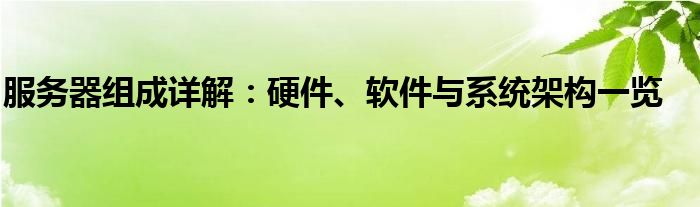 服务器组成详解：硬件、软件与系统架构一览