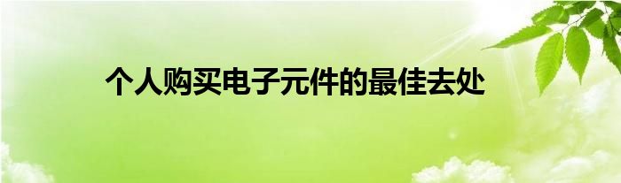 个人购买电子元件的最佳去处