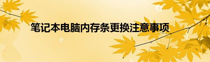 笔记本电脑内存条更换注意事项