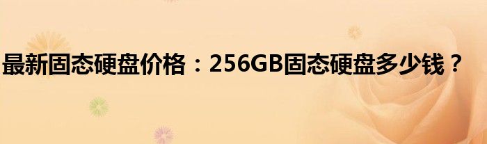 最新固态硬盘价格：256GB固态硬盘多少钱？