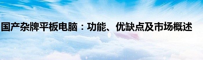 国产杂牌平板电脑：功能、优缺点及市场概述