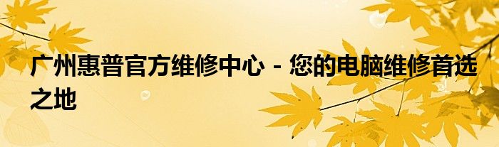 广州惠普官方维修中心 - 您的电脑维修首选之地