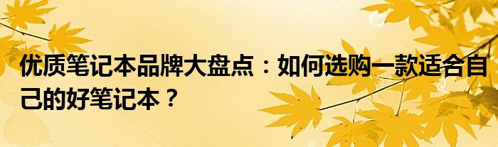 优质笔记本品牌大盘点：如何选购一款适合自己的好笔记本？