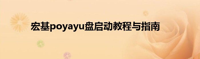 宏基poyayu盘启动教程与指南