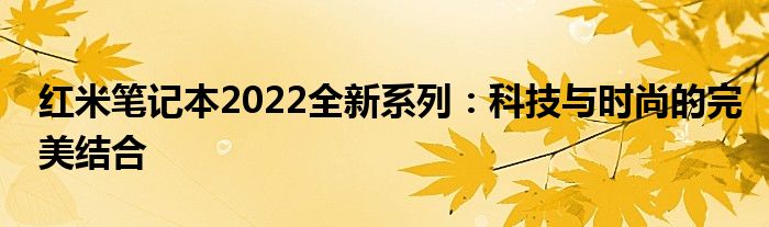 红米笔记本2022全新系列：科技与时尚的完美结合