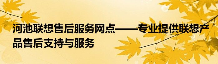 河池联想售后服务网点——专业提供联想产品售后支持与服务