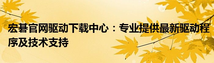 宏碁官网驱动下载中心：专业提供最新驱动程序及技术支持