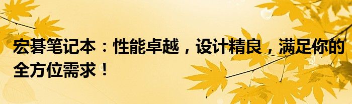 宏碁笔记本：性能卓越，设计精良，满足你的全方位需求！