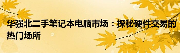 华强北二手笔记本电脑市场：探秘硬件交易的热门场所