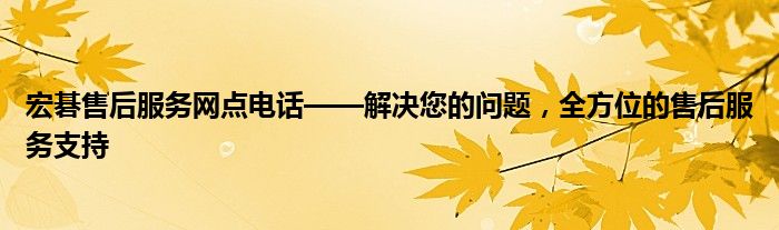 宏碁售后服务网点电话——解决您的问题，全方位的售后服务支持