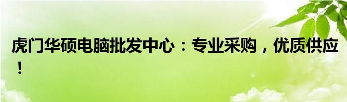 虎门华硕电脑批发中心：专业采购，优质供应！