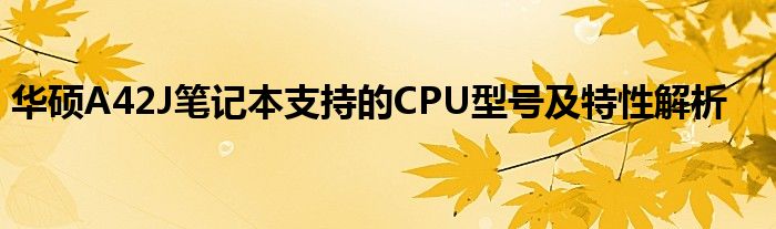 华硕A42J笔记本支持的CPU型号及特性解析