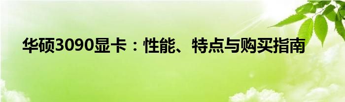 华硕3090显卡：性能、特点与购买指南