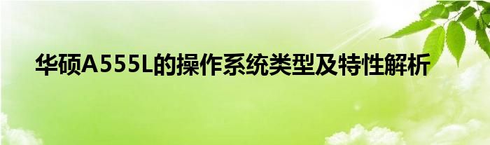 华硕A555L的操作系统类型及特性解析