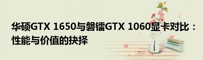 华硕GTX 1650与磐镭GTX 1060显卡对比：性能与价值的抉择